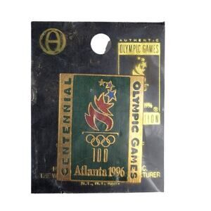 Atlanta 1996 Olympic Games Enamel Pin Centennial Torch New in Sealed Package